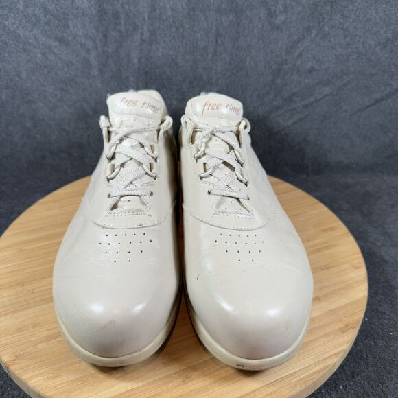 S SAS Men's Size 11.5 US Free Time Cream Leather Lace Up Tripad Comfort Oxfords - Picture 2 of 8